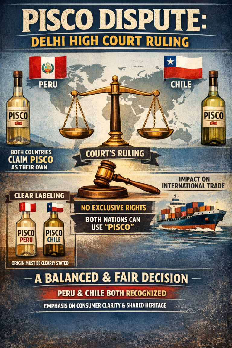 Delhi High Court dismisses Peru's plea for sole rights over 'PISCO' name